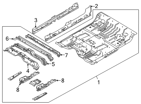 2012 Ford F-150 Cross Member Assembly - Rear Seat Diagram for 9L3Z-18107A94-A