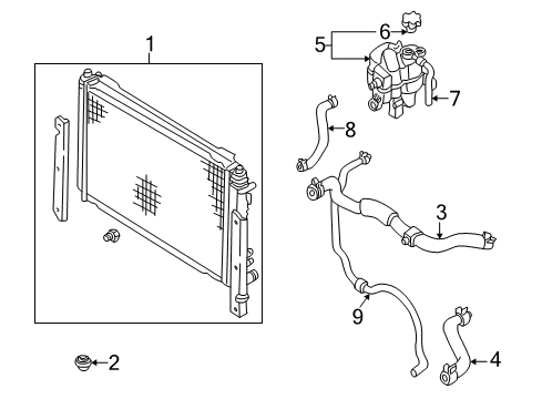 2005 Mercury Mariner Radiator & Components Diagram