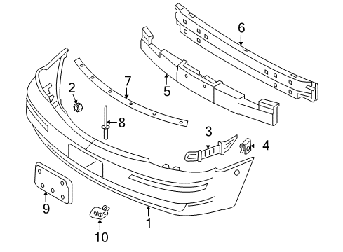 2005 Mercury Montego Front Bumper Diagram