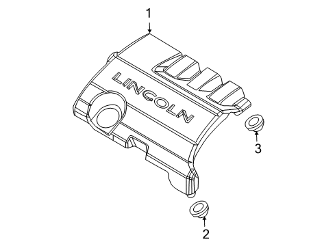 2011 Lincoln MKS Engine Appearance Cover Diagram