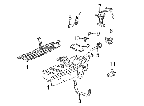 2002 Ford Explorer Sport Strap Assembly - Fuel Tank Diagram for XL2Z-9054-HA