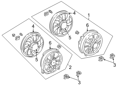 2000 Mercury Sable Cooling System, Radiator, Water Pump, Cooling Fan Diagram 2 - Thumbnail