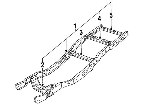 1993 Ford Bronco CROSSMEMBER-FR RR Diagram for F2TZ5036B