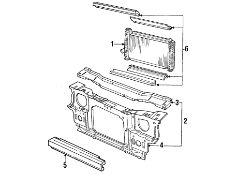 1990 Ford Escort Radiator & Components, Radiator Support Diagram