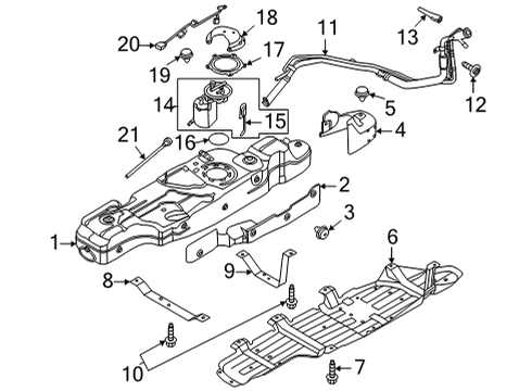 2023 Ford Bronco Fuel Pump Assembly Diagram for K2GZ-9350-A