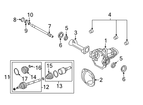 2008 Ford Expedition Shim - Differential Driving Gear Bearing Diagram for D9AZ-4067-D