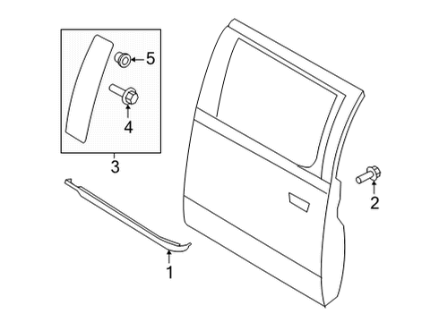 2022 Ford F-150 Exterior Trim - Rear Door Diagram 1 - Thumbnail