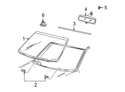 2002 Lincoln Blackwood Windshield Glass Diagram