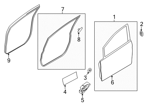 2018 Ford Fiesta Insulator - Door Outer Panel Diagram for BE8Z-54203A16-A