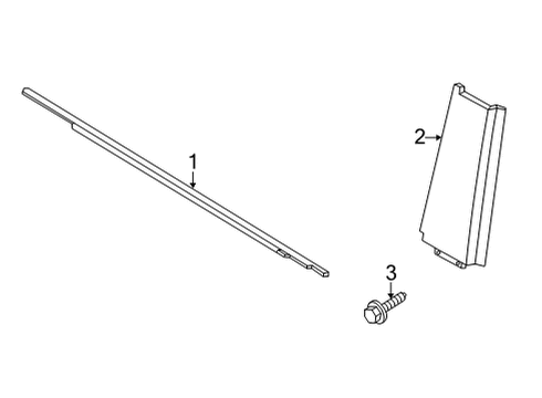 2022 Ford Bronco Exterior Trim - Front Door Diagram