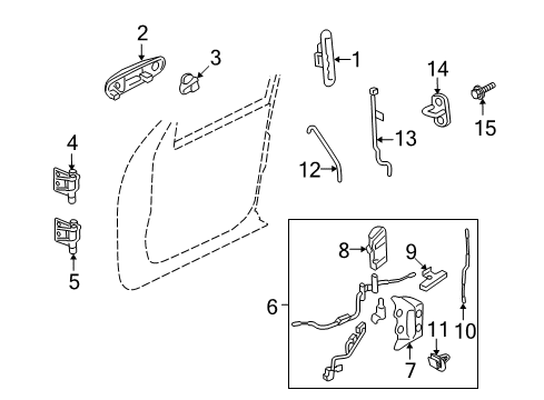 2007 Ford Explorer Sport Trac Rear Door Diagram 1 - Thumbnail