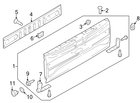 2023 Ford F-150 Lightning Tail Gate Diagram