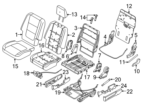 2016 Ford Explorer Headrest - Cover And Pad Diagram for FB5Z-78611A09-CB