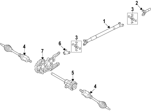 2020 Ford Police Interceptor Utility Front Axle, Differential, Drive Axles, Propeller Shaft Diagram