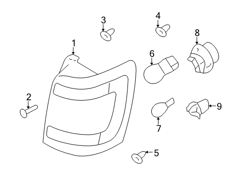 2011 Mercury Mariner Tail Lamps Diagram 2 - Thumbnail