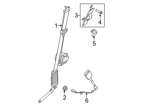 2017 Ford F-250 Super Duty Front Seat Belts Diagram 2 - Thumbnail