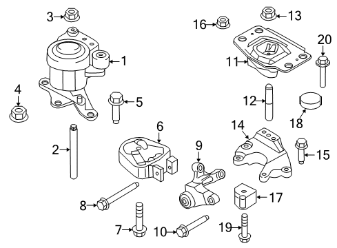 2014 Ford Fusion Nut And Washer Assembly - Hex. Diagram for -W714991-S442