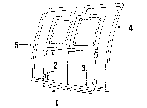 1985 Ford E-250 Econoline Club Wagon Weatherstrip Diagram for E9UZ1543723A