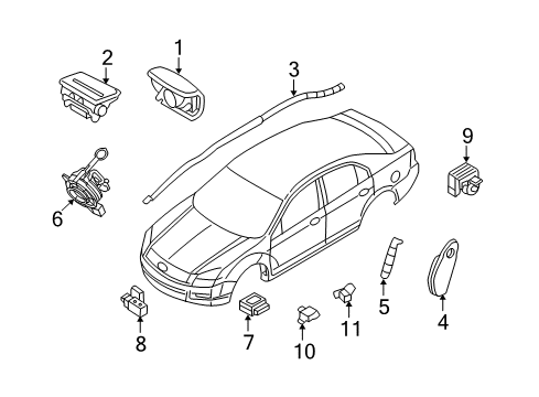 2012 Ford Fusion Air Bag Components Diagram 2 - Thumbnail