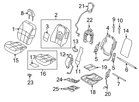 2015 Lincoln MKX Seat Back Cover Assembly Diagram for EA1Z-7864417-BB