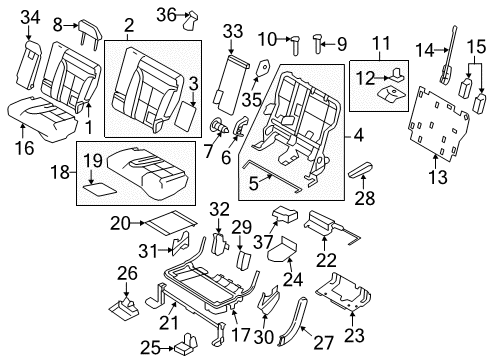 2011 Ford Edge Head Rest Assembly Diagram for BT4Z-78611A08-DD