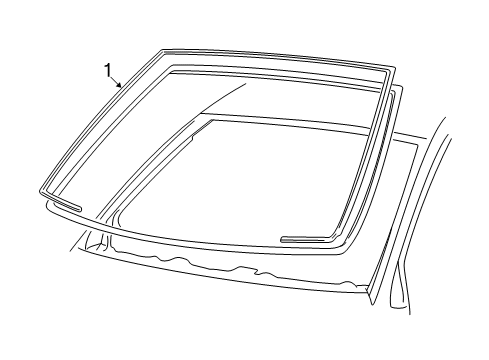 2003 Mercury Grand Marquis Moulding - Windshield Diagram for 4W7Z-5403144-AA