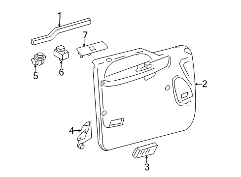 2015 Ford F-350 Super Duty Interior Trim - Front Door Diagram