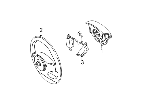 2004 Ford Focus Steering Column, Steering Wheel & Trim Diagram 3 - Thumbnail