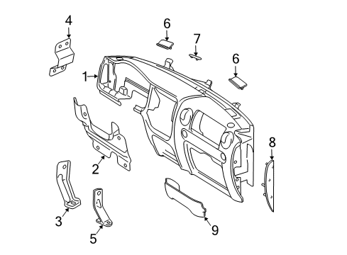 2003 Ford Expedition Cluster & Switches, Instrument Panel Diagram