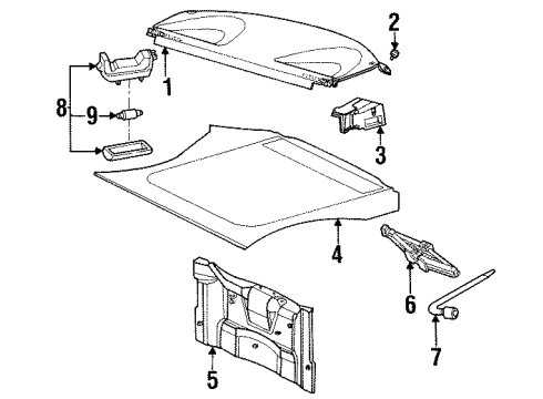 1999 Mercury Cougar Interior Trim - Rear Body Diagram