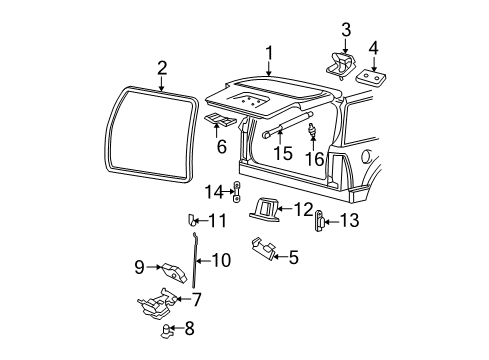 2010 Ford Explorer Latch Assembly - Tailgate Diagram for 8L2Z-7843150-C