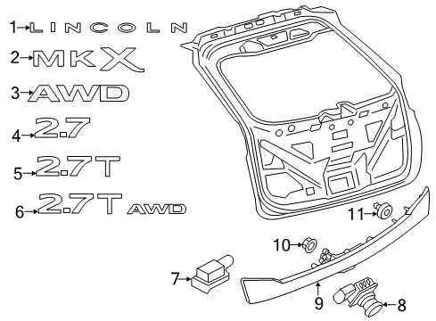 2016 Lincoln MKX Parking Aid Diagram 3 - Thumbnail