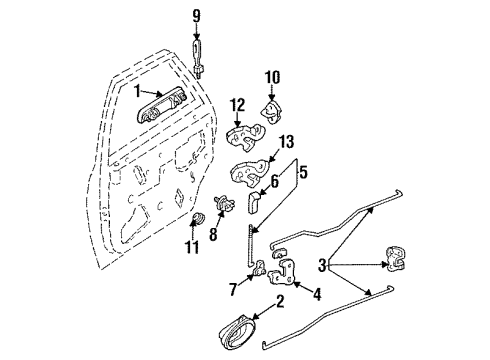 1997 Ford Aspire Handle Assembly Door Outer Diagram for F4BZ5826604A