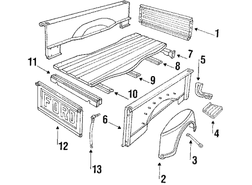 1986 Ford F-150 Pick Up Box Diagram 1 - Thumbnail