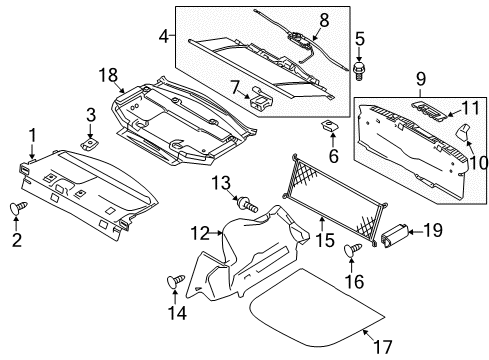 2013 Ford Taurus Cover Assy - Spare Wheel Well Panel Diagram for 8A5Z-5445026-AA