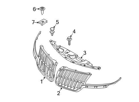 2011 Lincoln MKZ Grille & Components Diagram