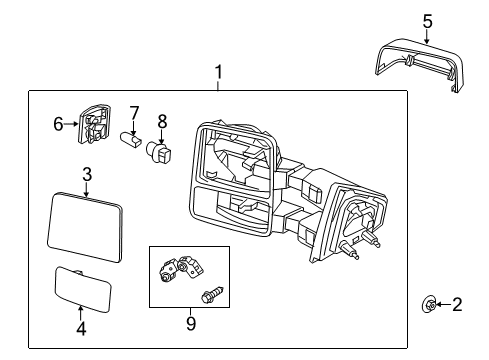 2013 Ford F-150 Outside Mirrors Diagram 7 - Thumbnail