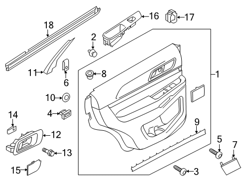 2018 Ford Police Interceptor Utility Applique - Door Trim Panel Diagram for FB5Z-78275A37-EA