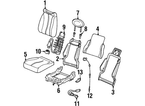 2000 Mercury Cougar Cover Pad Assembly Drs Hi Diagram for F8RZ6360137LAK