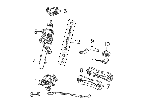 2004 Mercury Sable Rear Suspension Components, Stabilizer Bar Diagram