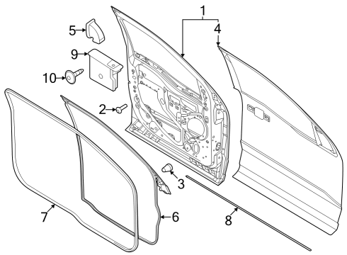 2023 Ford F-350 Super Duty Door & Components Diagram 2 - Thumbnail