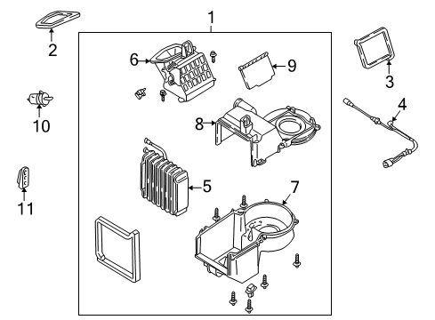 2005 Mercury Mariner A/C Evaporator Components Diagram