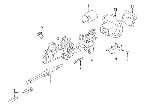 1997 Ford Windstar Steering Column, Steering Wheel & Trim Diagram