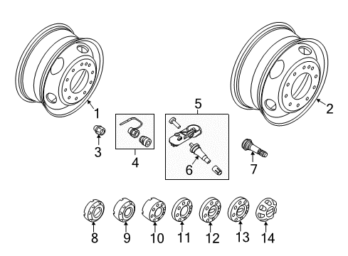 2017 Ford F-250 Super Duty Wheels Diagram