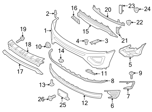 2019 Ford Expedition Bumper Assembly - Front Diagram for JL1Z-17D957-CPTM