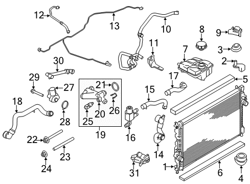 2016 Ford Transit Connect Radiator & Components Diagram