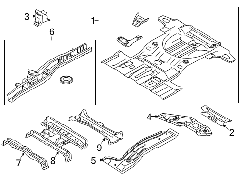 2014 Lincoln MKX Rear Floor & Rails Diagram