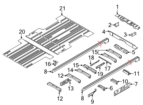 2018 Ford Transit-350 Member Assembly - Floor Cross Diagram for BK3Z-6110780-H