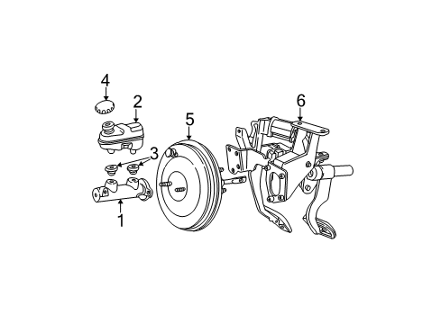 2001 Mercury Sable Booster Assembly - Brake Diagram for 5F1Z-2005-B