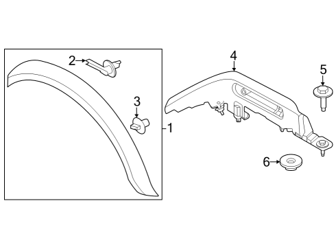 2022 Ford Bronco Exterior Trim - Fender Diagram 2 - Thumbnail